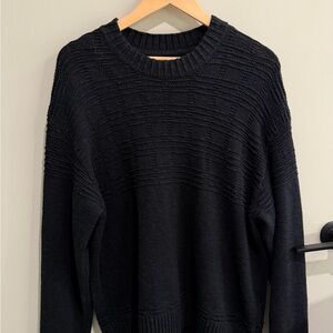 Abercrombie & Fitch Textured Black Crewneck Sweater